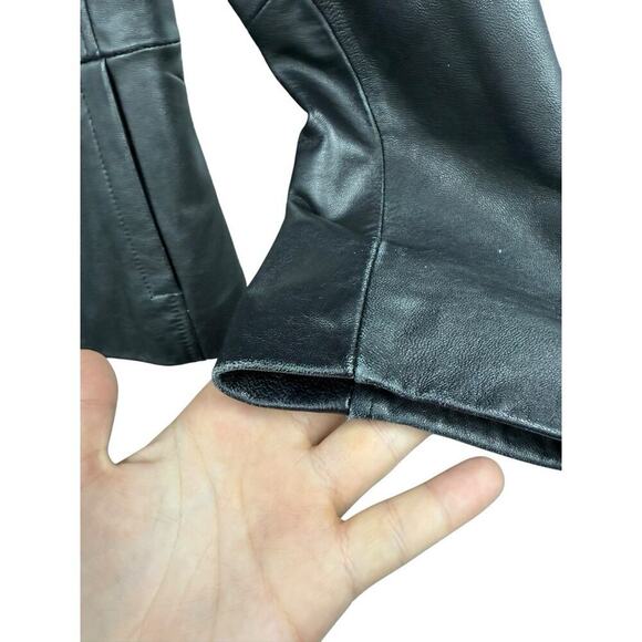Vintage Retro 90’s Style Apt 9 Lambskin Leather Black Zip Up Jacket Womens Small - Picture 5 of 9